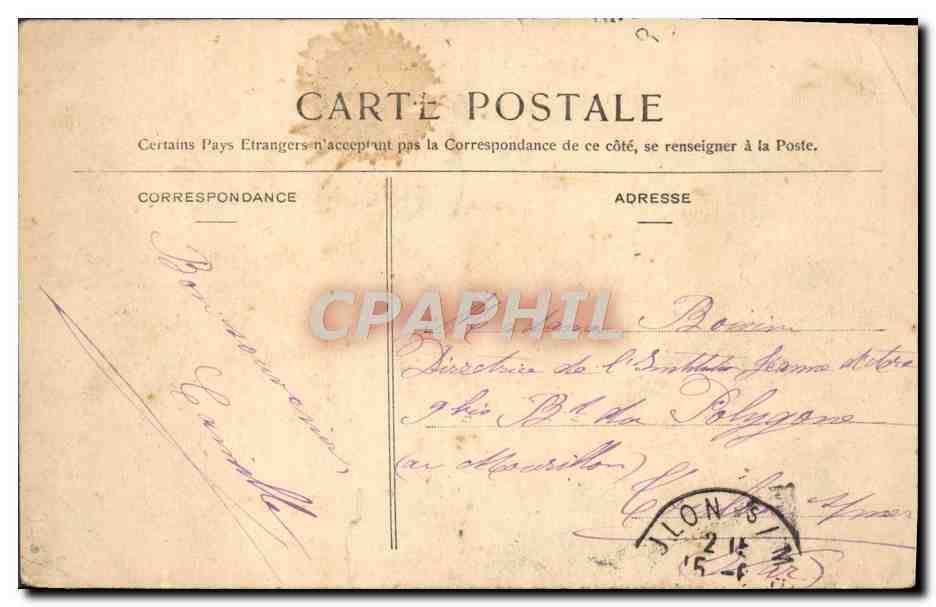 CPA Autun L'Ecole de Cavalerie Militaria — Rückseite