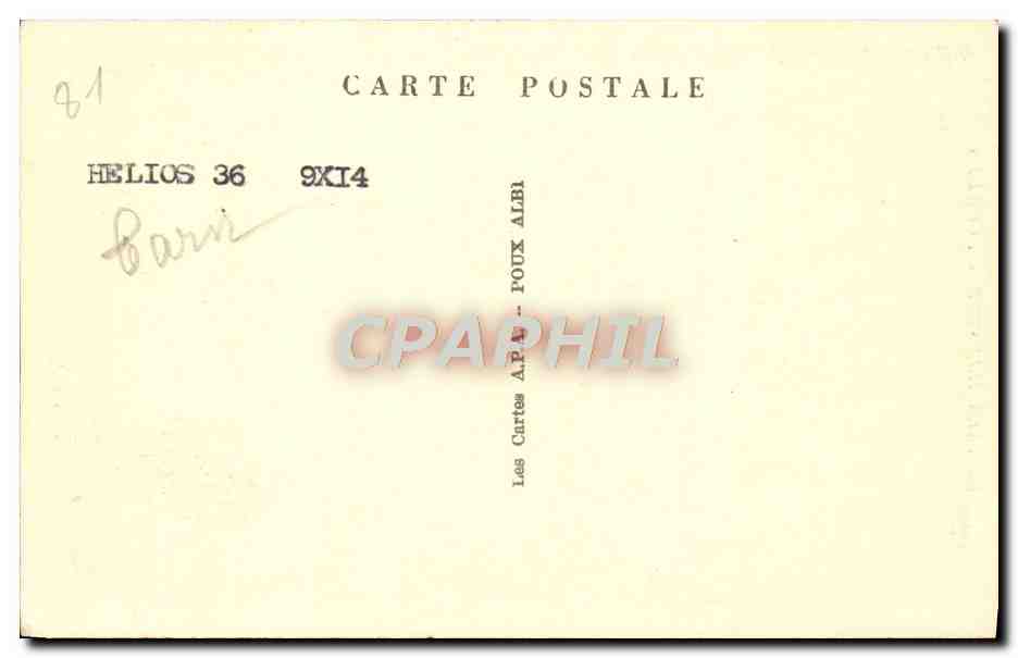 CPA Le Tarn Illustre Cordes Porte de l'horloge et escalier du Pater Noster — Back