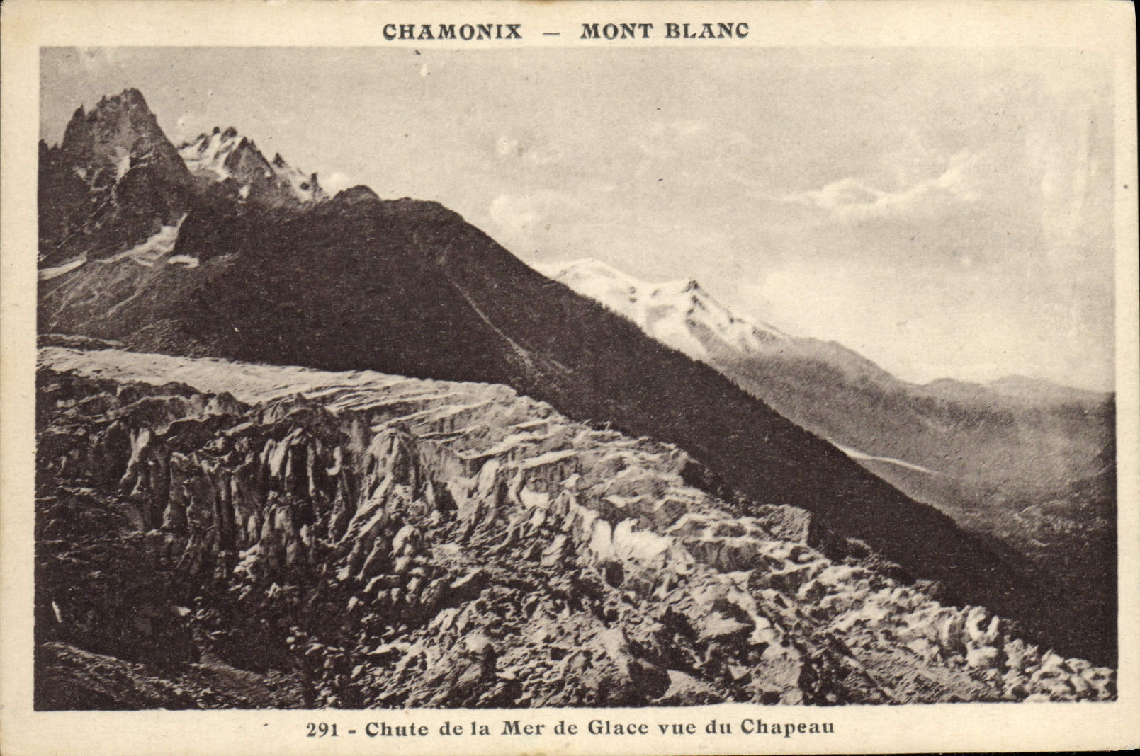 CPA Chamonix Mont Blanc Chute de la Mer de Glace vue du Chapeau
