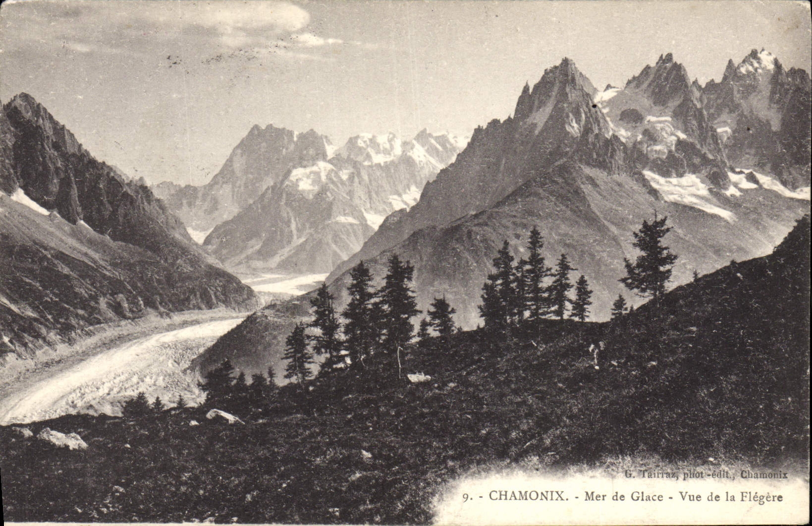 CPA Chamonix Mer de Glace Vue de la Fiegere