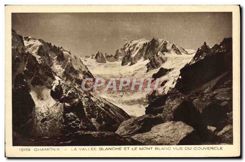 CPA Chamonix La Vallee Blanche et le Mont Blanc Vus du Couvercle