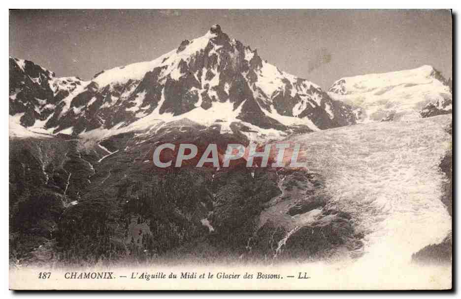 CPA Chamonix L'Aiguille du Midi et le Glacier des Bossons