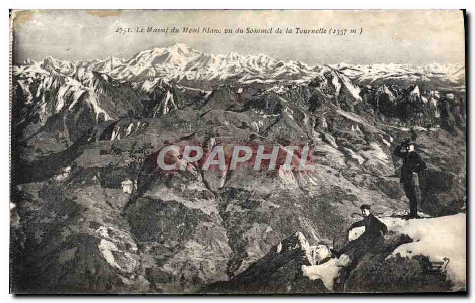 CPA Le Massif du Mont Blanc vu du Sommet de la Tournette