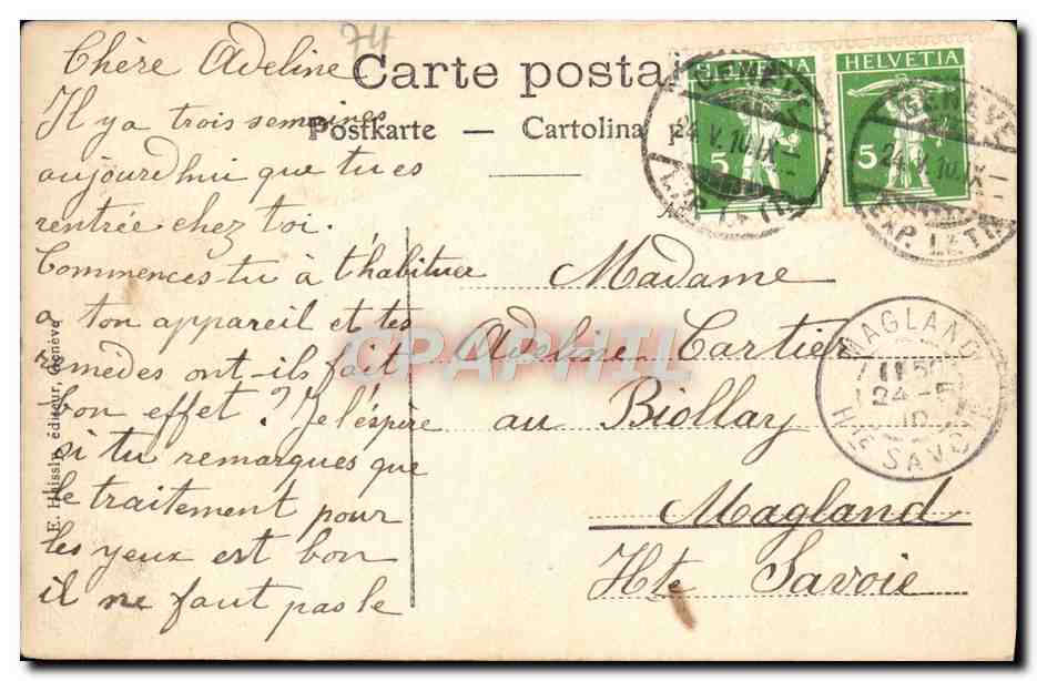 CPA Le Mont Blanc vu depuis Geneve — Verso