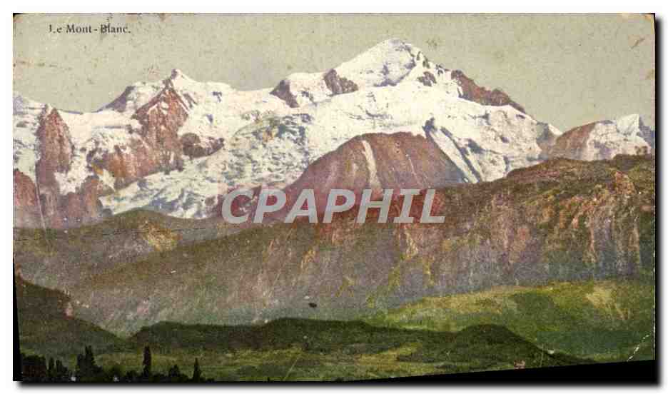 Le Mont-Blanc — vue panoramique — Édit. A.P. Schnegg, Lausanne, n° 1410
