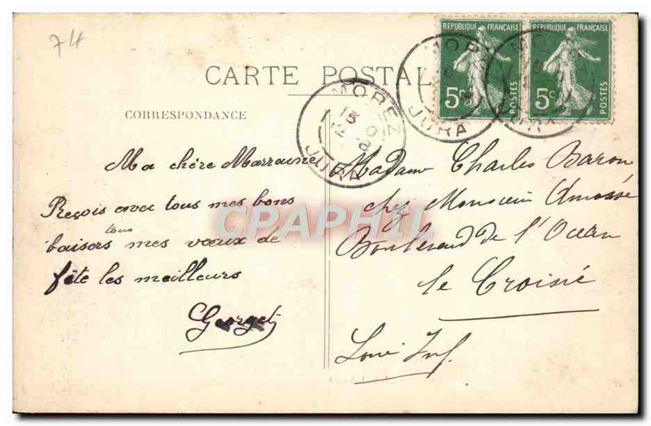 CPA Le Coi de la Faucille et le Mont Blanc — Verso