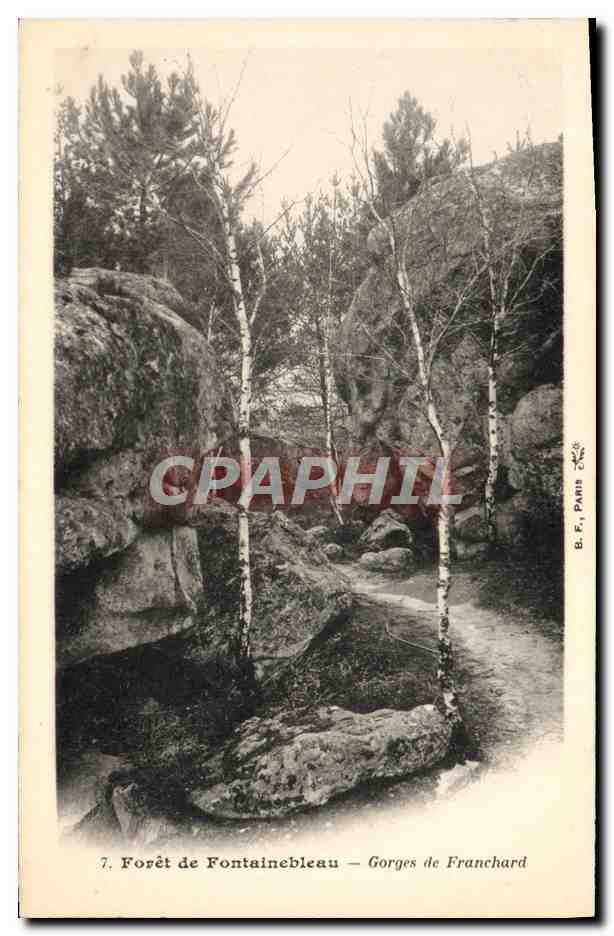 Bosque de Fontainebleau — Gargantas de Franchard — B. F., París