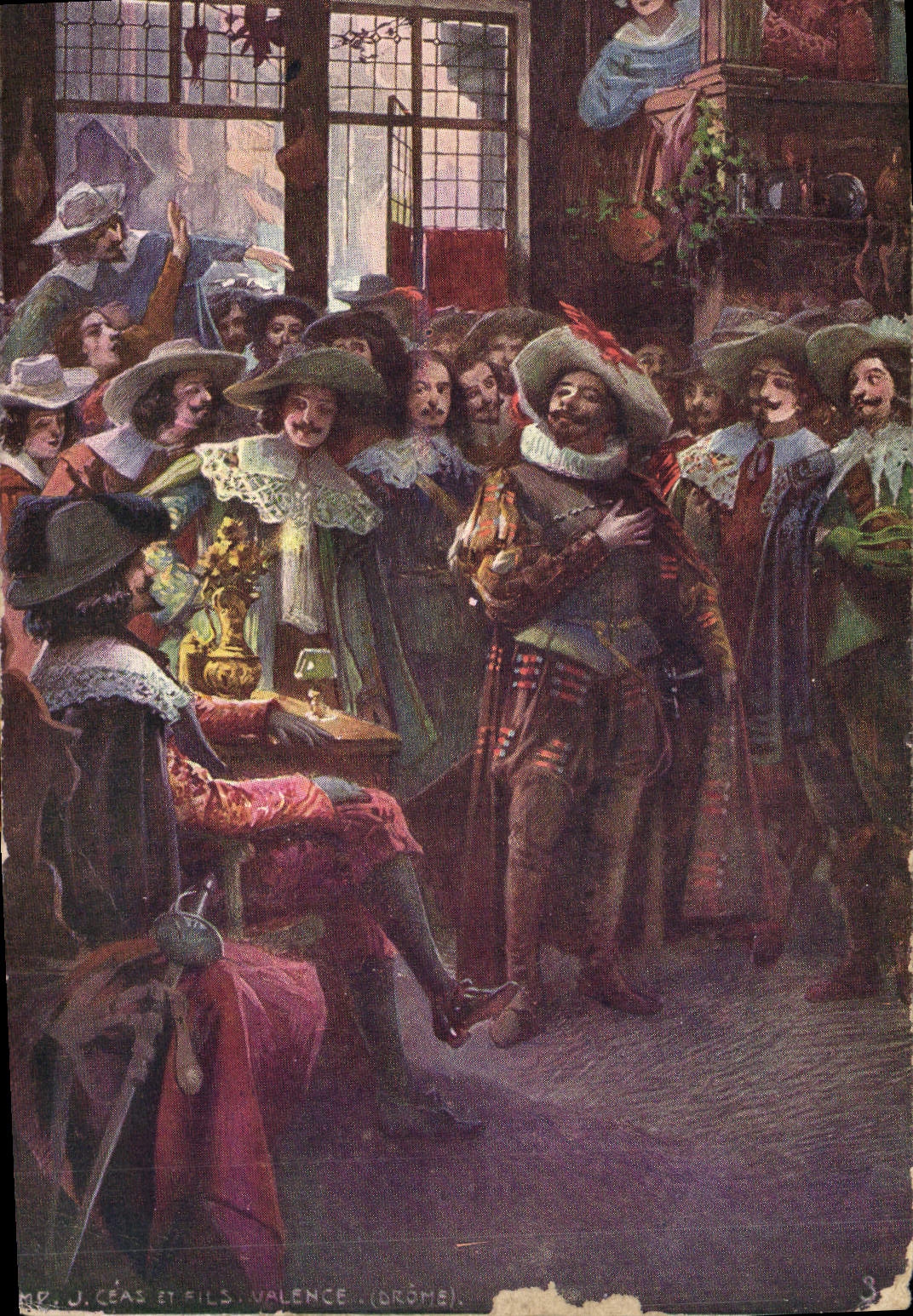 Scène de tavernes — hommes en costume d'époque — MR. J. CÉAS ET FILS, VALENCE (GRÔMES)