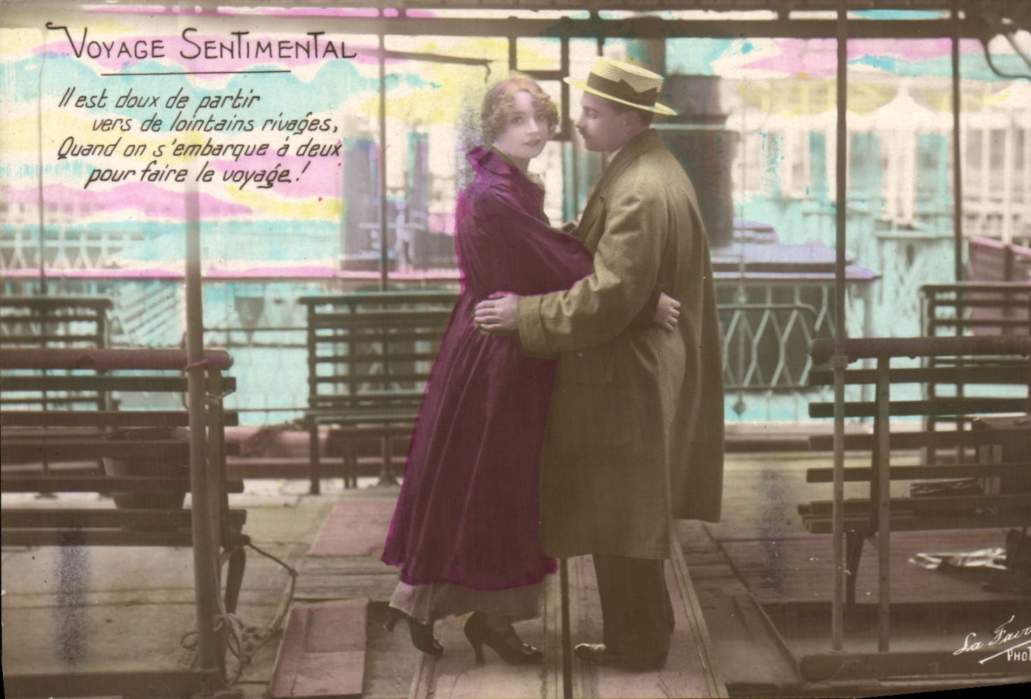 CPA Fantaisie Femme Voyage Sentimental