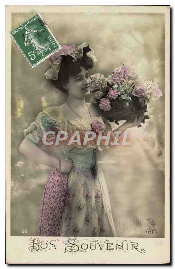CPA Fantaisie Femme Bon Souvenir
