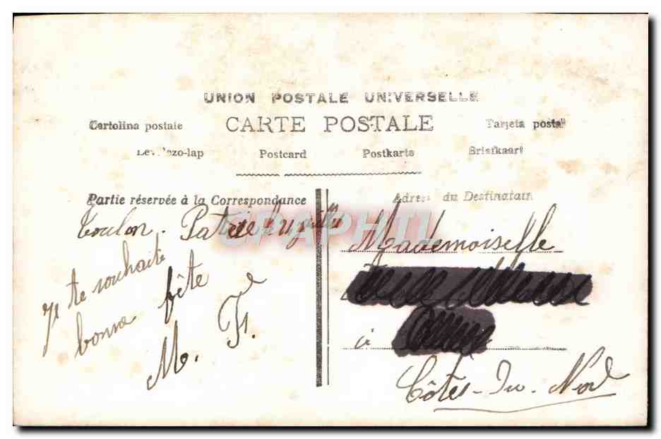 CPA Fantaisie Homme Un Bonjour — Verso