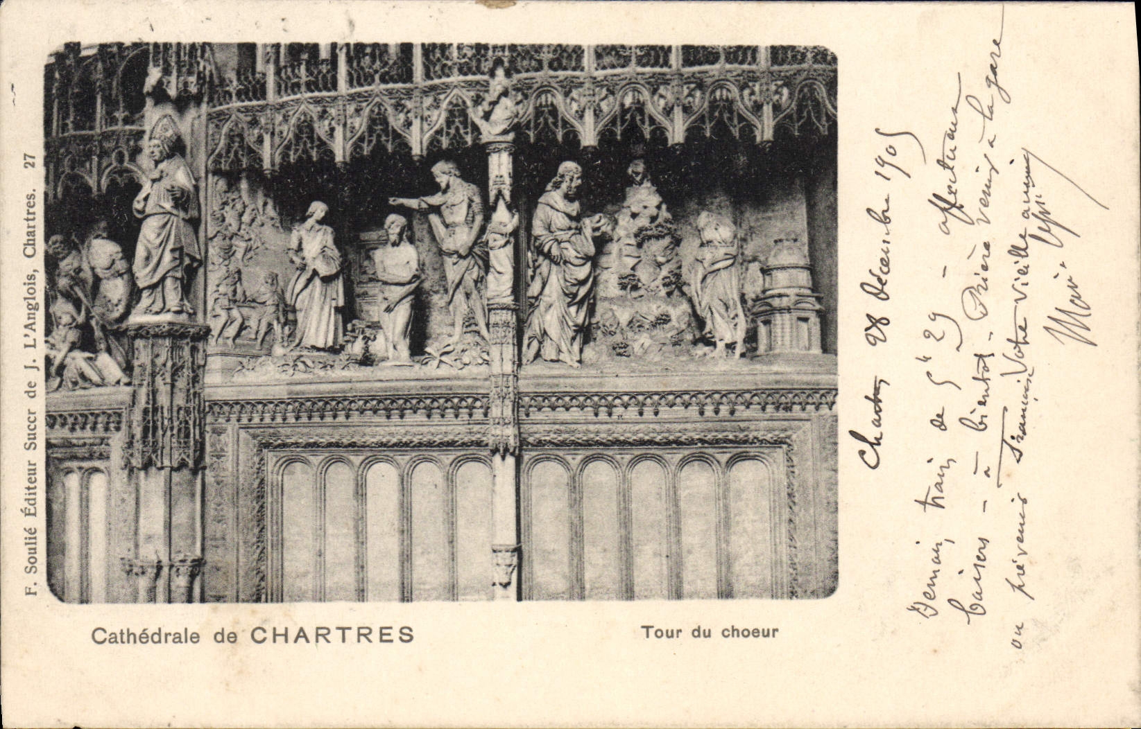Cathédrale de CHARTRES — Tour du choeur — F. Soulilé Éditeur de J. L'Anglois, n°27