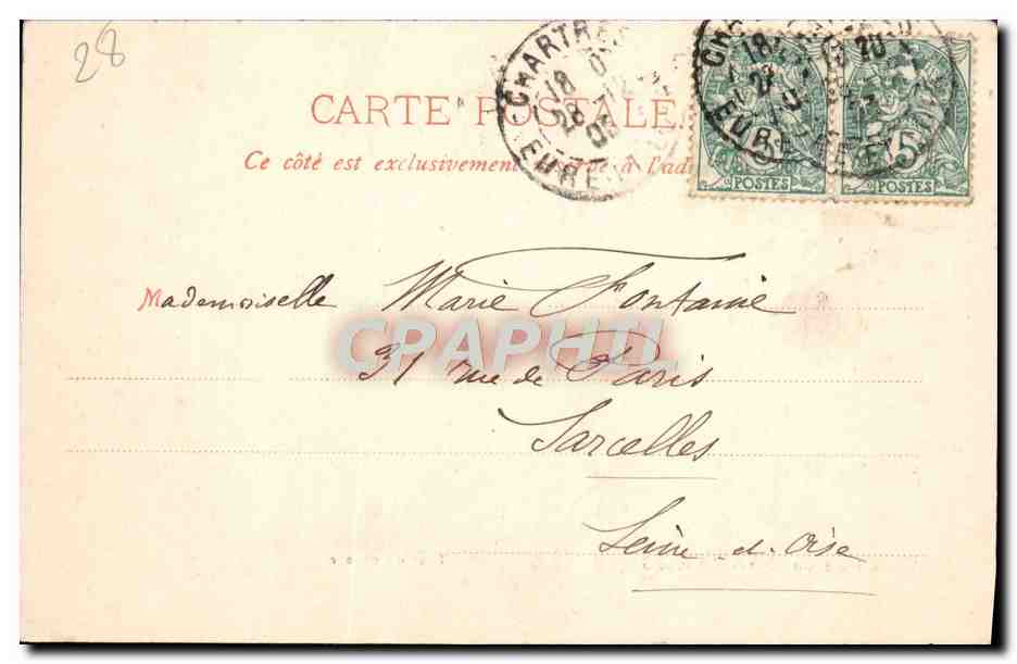 Cathédrale de CHARTRES — Tour du choeur — F. Soulilé Éditeur de J. L'Anglois, n°27 — Verso