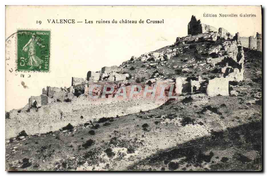 CPA Valence Les ruines Du Chateau De Crussol