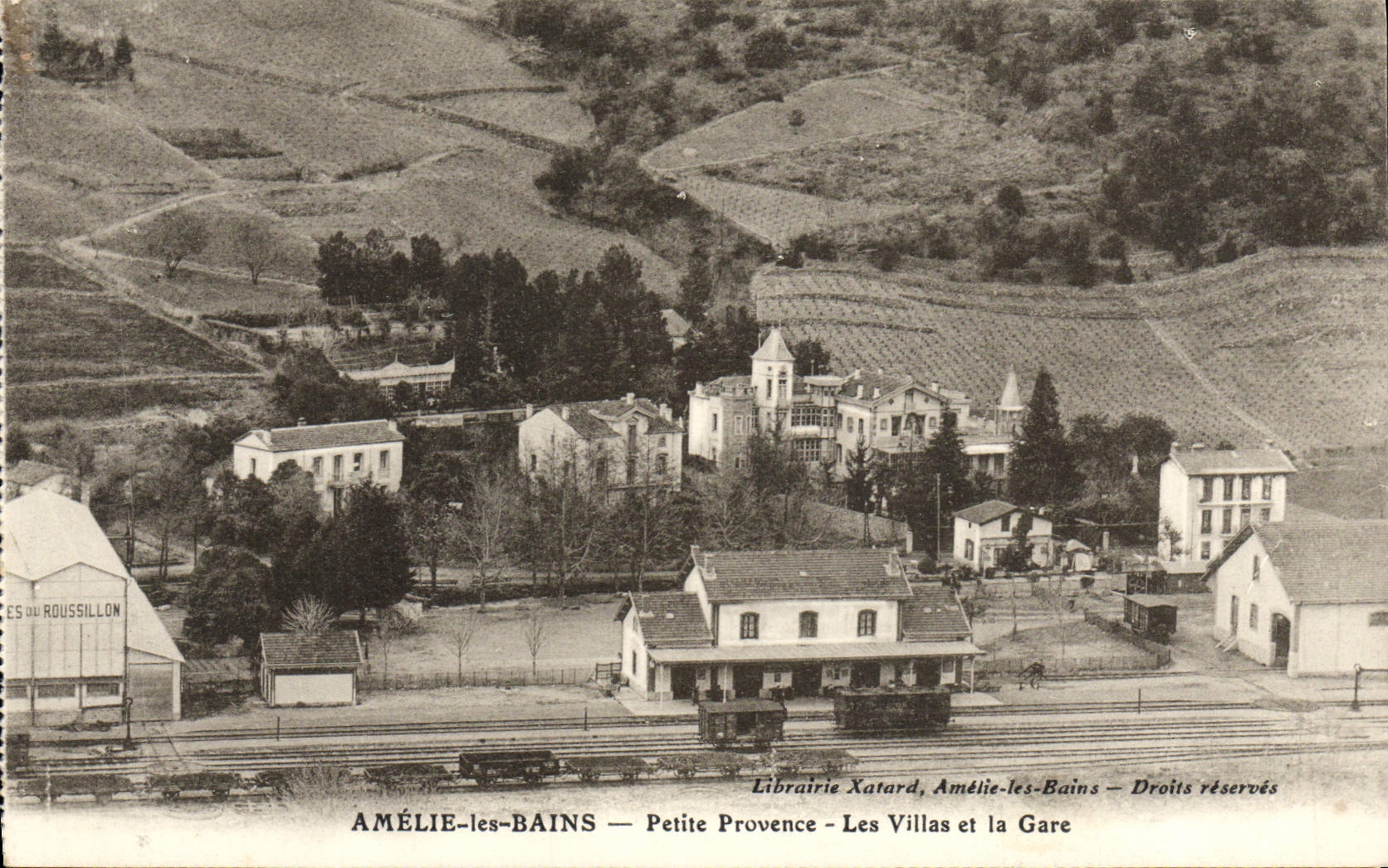 CPA Amelie Les Bains Petite Provence Les Villas Et La Gare Train