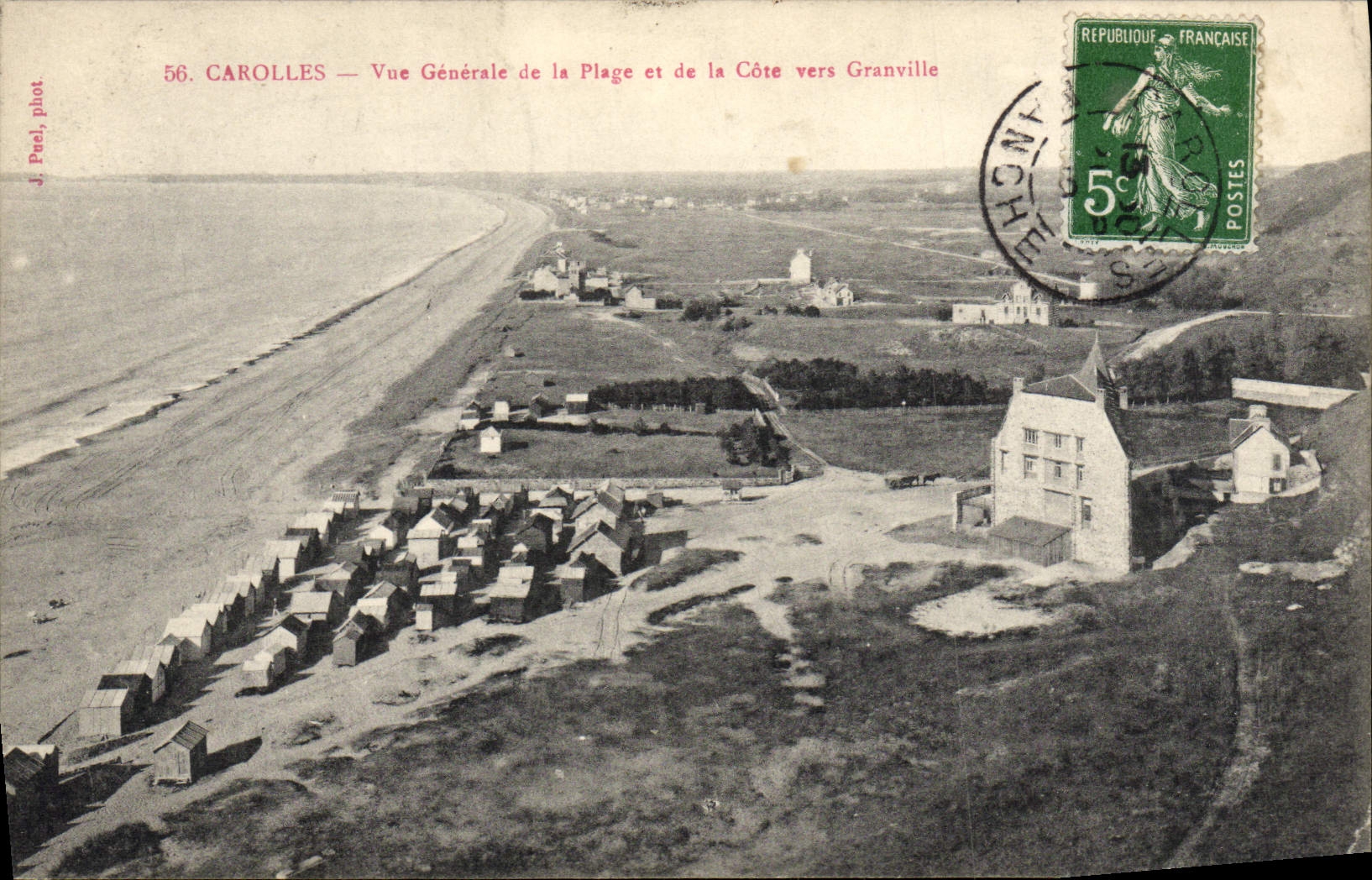Carolles — Vue Générale de la Plage et de la Côte vers Granville — J. Puel phot.