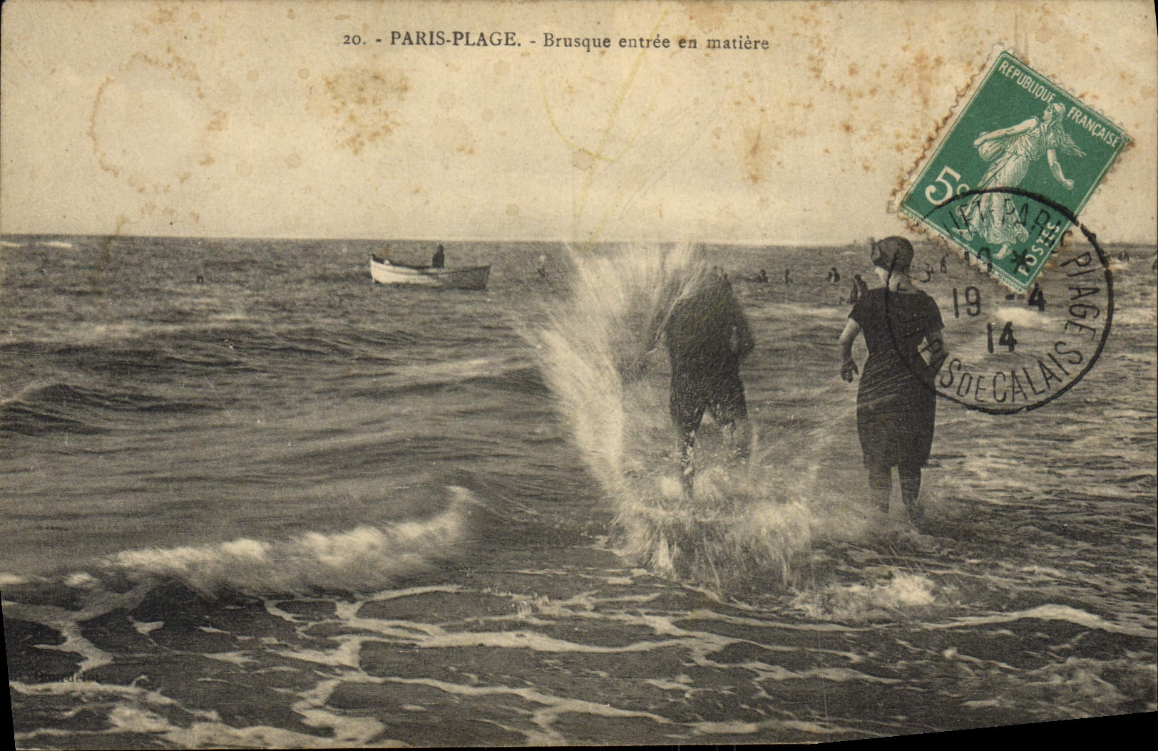 CPA Paris Plage Brusque Entree En Matiere