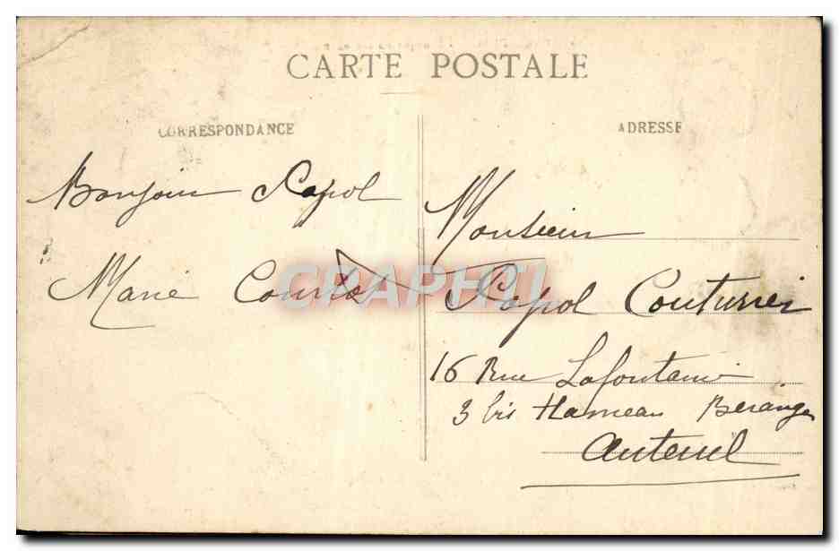 CPA Paris Plage Brusque Entree En Matiere — Back