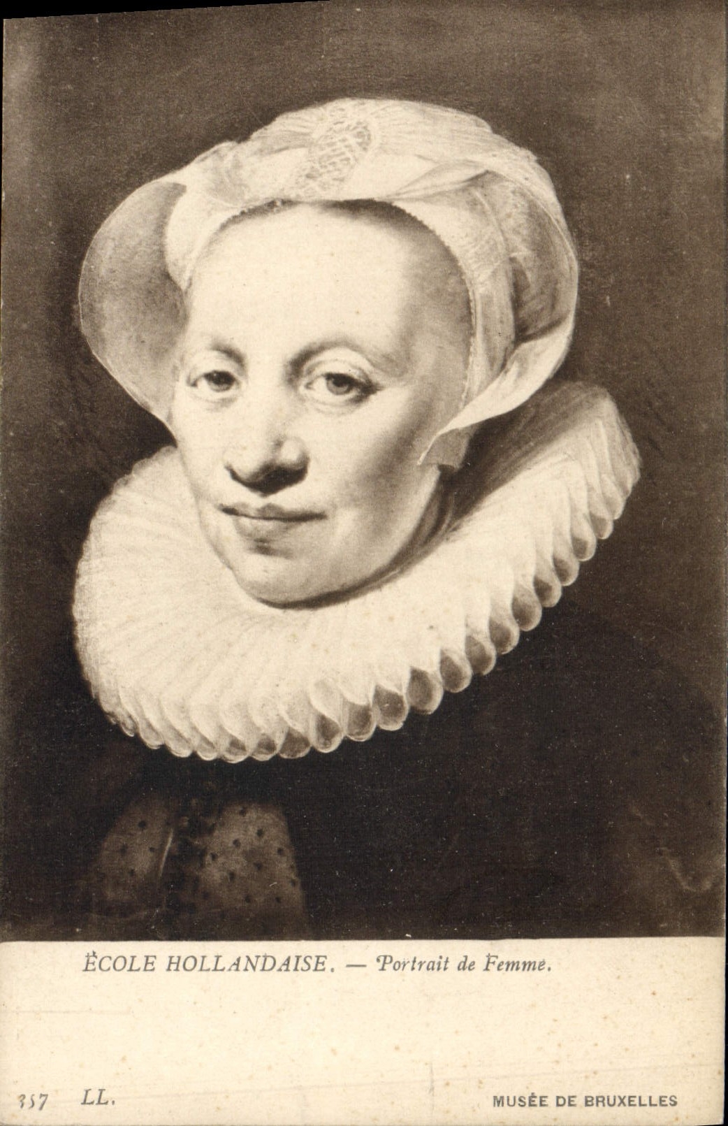 CPA Ecole Hollandais Portrait De Femme Musee de Bruxelles 