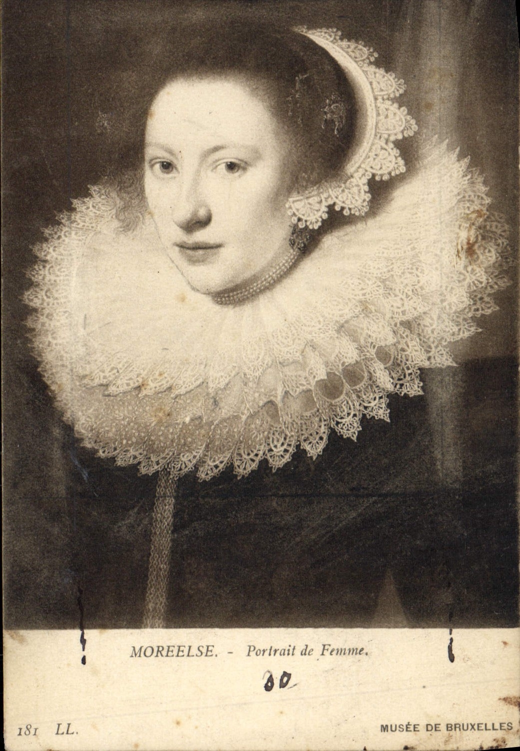 CPA Moreelse Portrait De Femme Musee de Bruxelles 