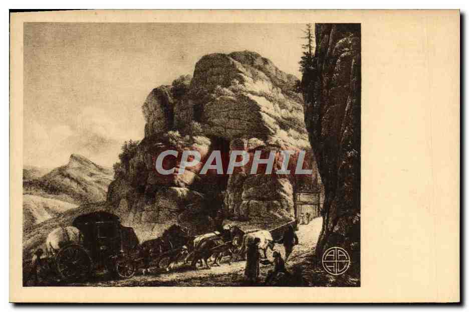 CPA Musee Regional D'Annonay Estampes La Diligence d'Italie a son premier passage aux Echelles en 1801