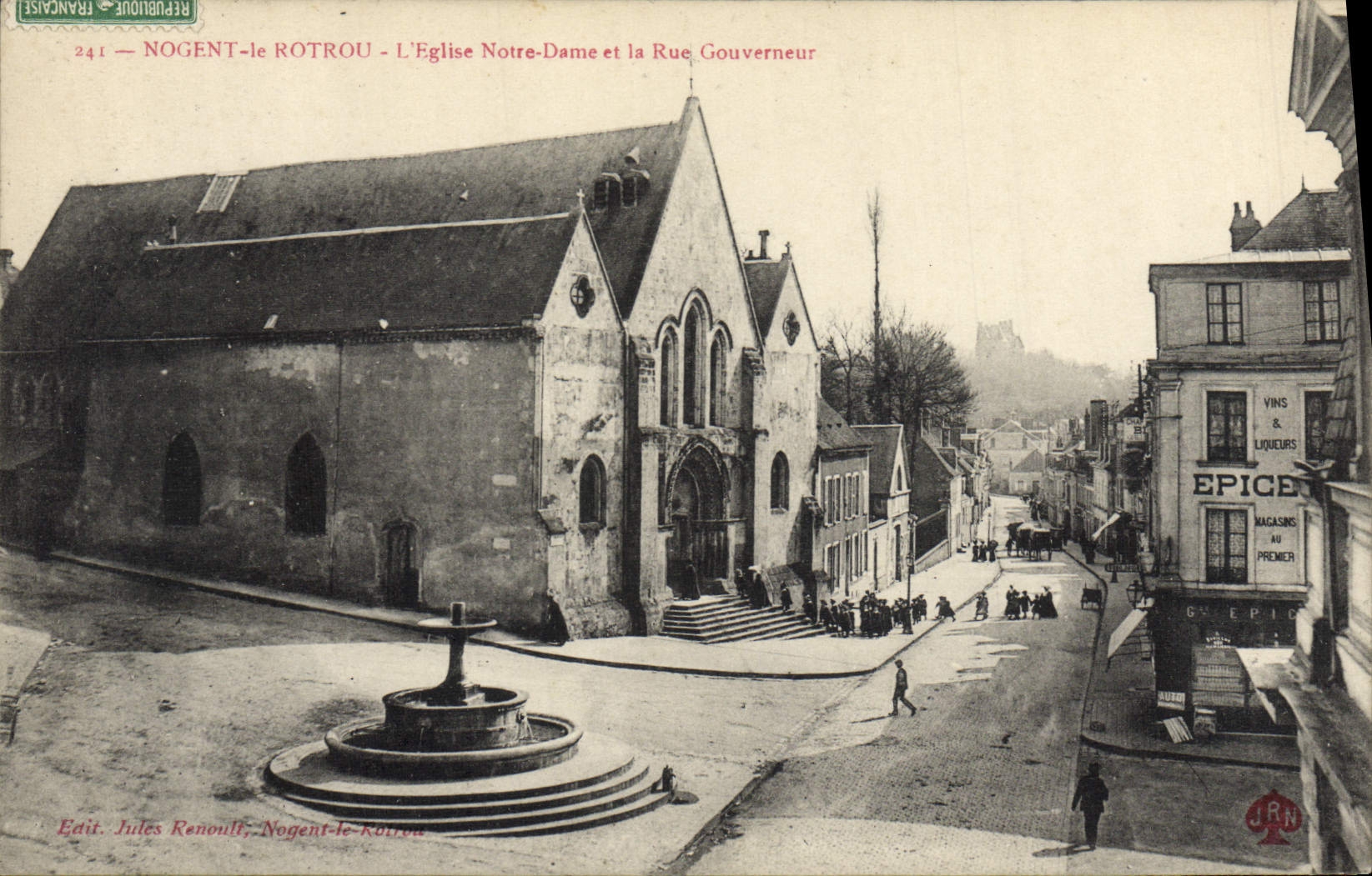 Nogent-le-Rotrou — L'Église Notre-Dame et la Rue Gouverneur — Jules Renoult, Nogent-le-Rotrou