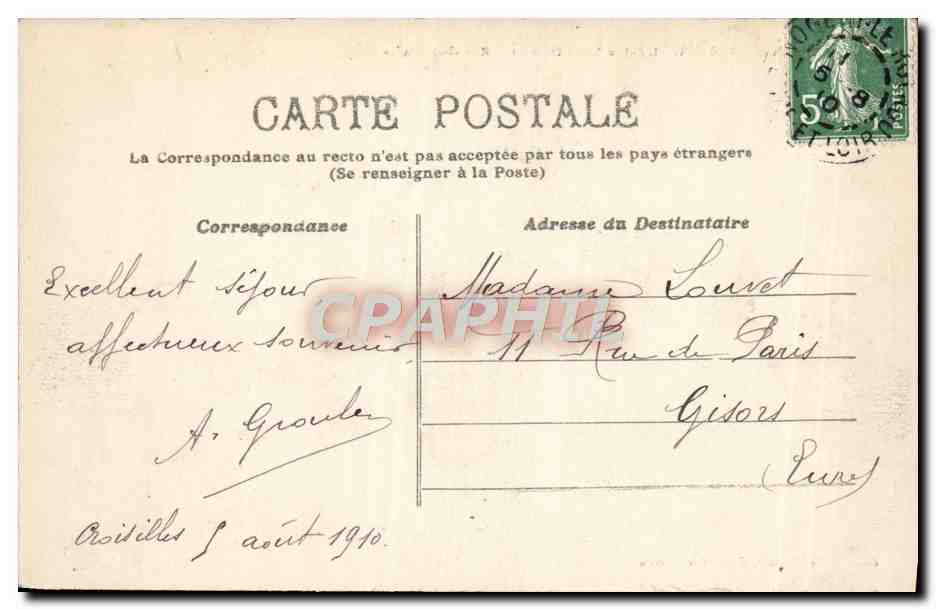 Nogent-le-Rotrou — L'Église Notre-Dame et la Rue Gouverneur — Jules Renoult, Nogent-le-Rotrou — Rückseite