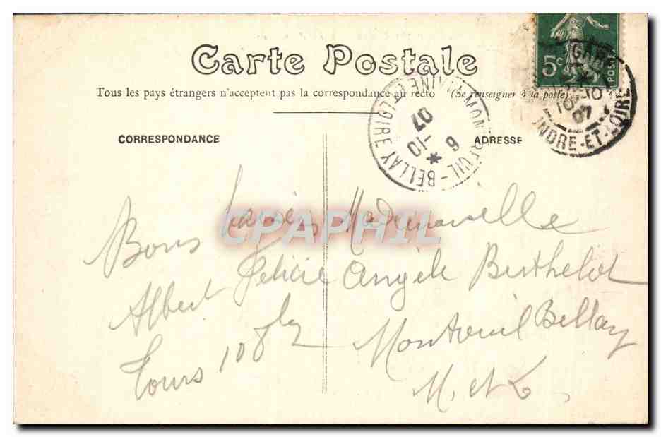 CPA Tours Ecole Du Musee — Rückseite