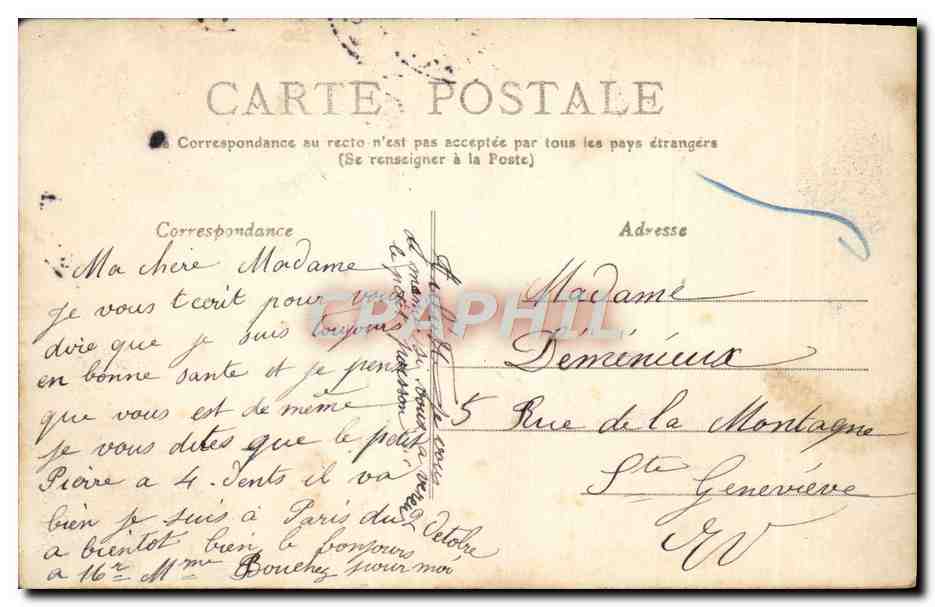 CPA Dieppe Coin De Plage — Rückseite