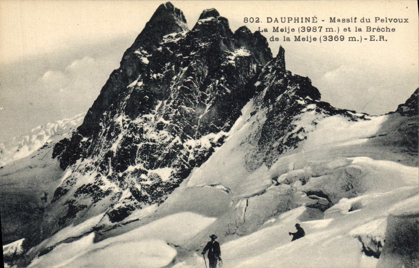 Dauphiné - Massif du Pelvoux — La Meije (3987 m.) et la Brèche de la Meije (3369 m.) — E.R.