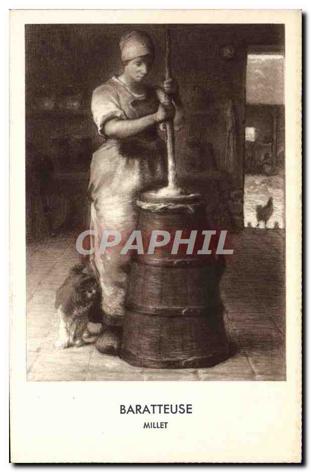 CPA Baratteuse Millet Chat