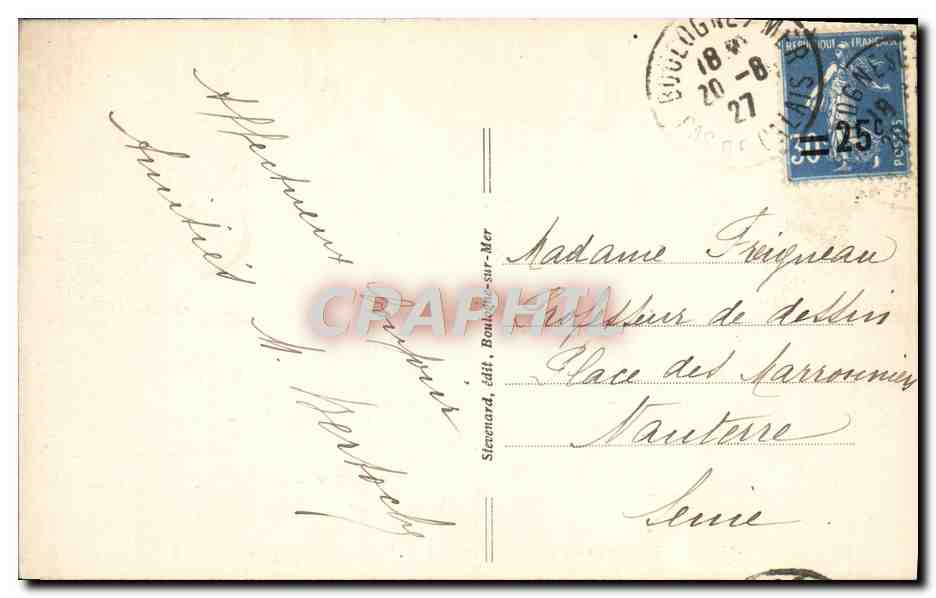Boulogne-sur-Mer — Pêcheuse de crevettes et bateaux pêcheurs — E.S. 1 — Reverso