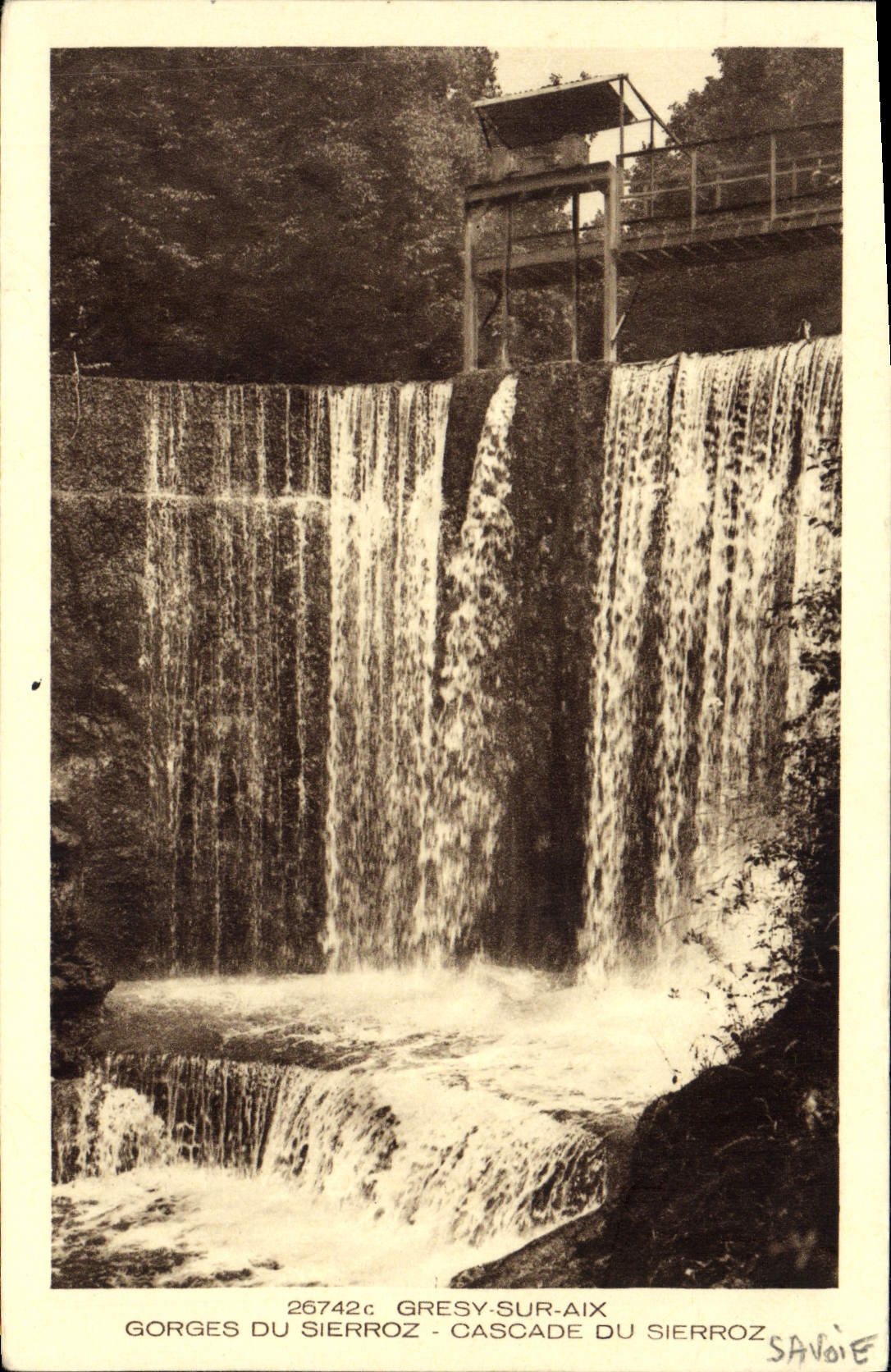 CPA Gresy Sur Aix Gorges Du Sierroz Cascade Du Sierroz