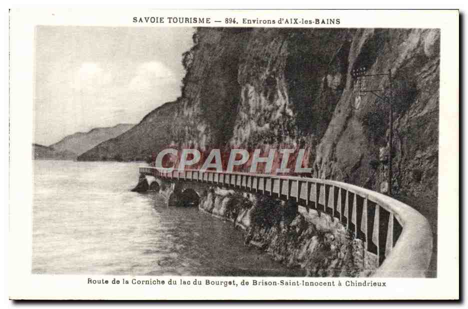 CPA Environs d'Aix Les Bains Route de la corniche du lac du Bourget de Brison Saint Innoncent a Chindrieux