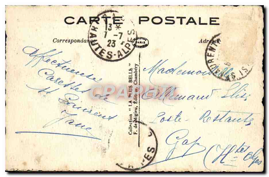 CPA Abbaye D'Hautecombe Couvent Des Religieux Cisterciens — Rückseite
