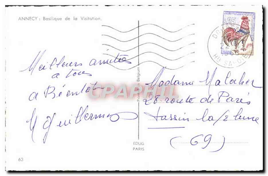 Annecy — Basilique de la Visitation — Édug Paris — Verso