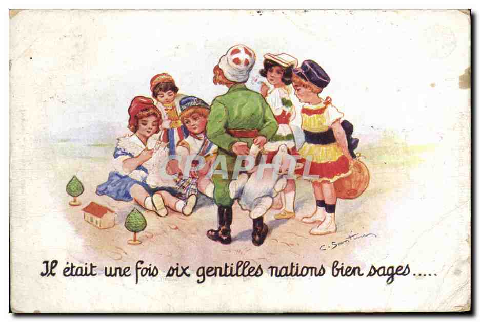 CPA Fantaisie Enfants Ours en peluche Cachet Centre de repos automobile 