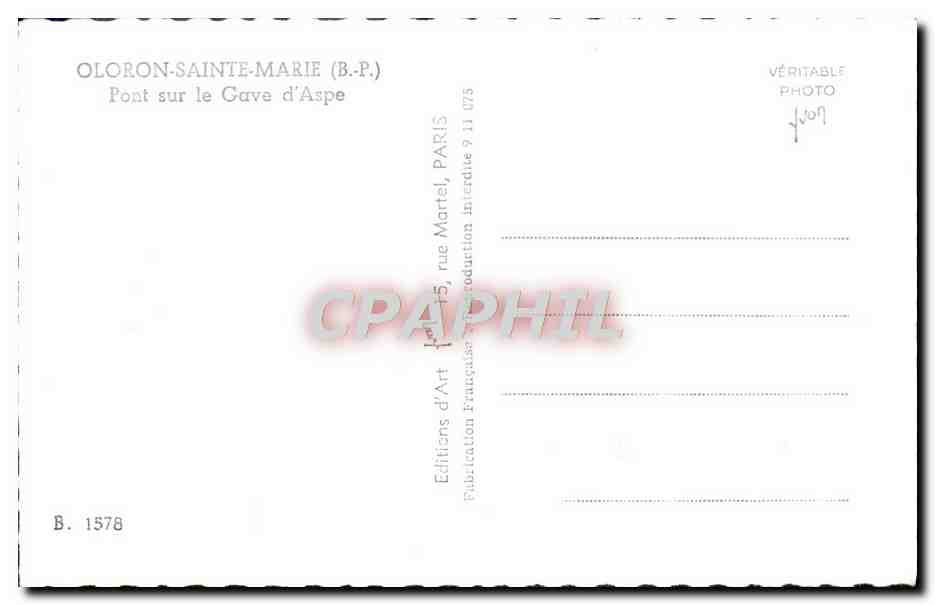 CPM Oloron Usines Pont sur Le Gave D'Aspe — Rückseite