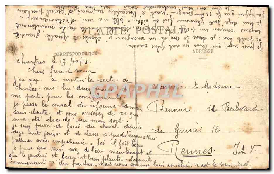 Chartres (E.-et-L.) - La Porte Guillaume — Ch. Foucault édit. Droisy — Verso