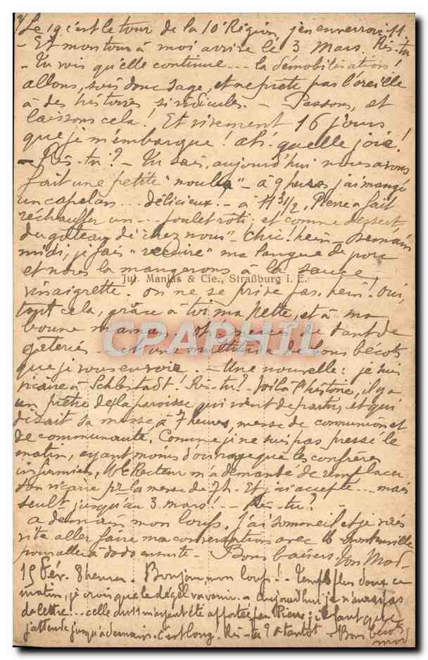 Kinder in traditioneller Kleidung — Elsass — Verlag J. Manas & Cie, Straßburg — Rückseite