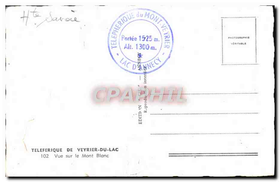 Vue sur le Mont Blanc — Téléphérique de Veyrier-du-Lac — Édition 102 — Reverso