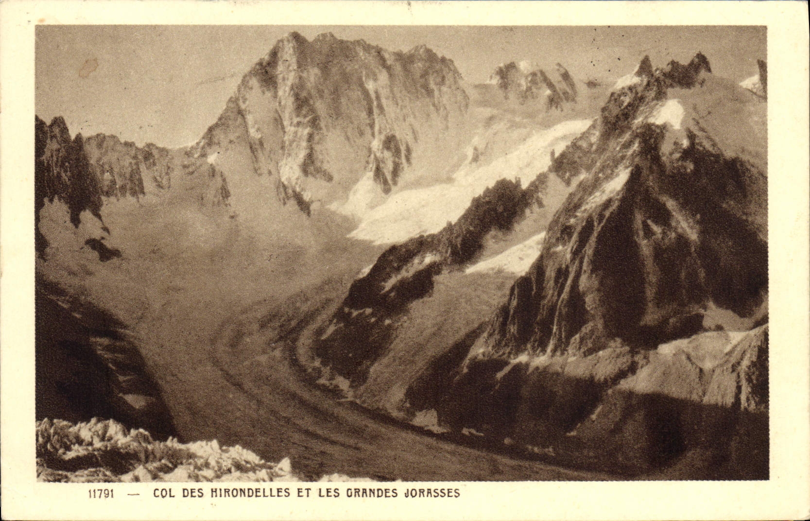 Col des Hironnelles et les Grandes Jorasses — Braun & Cie, n° 11791