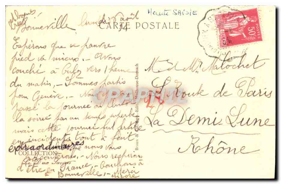 Col des Hironnelles et les Grandes Jorasses — Braun & Cie, n° 11791 — Reverso