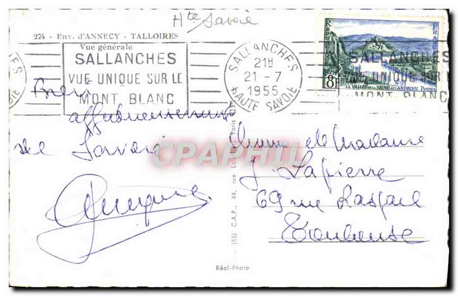 Sallanches — Vue unique sur le Mont Blanc — Réal-Photo — Verso