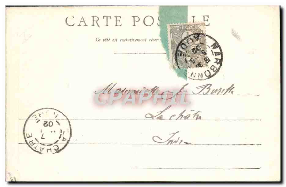 CPA Narbonne La cloche de l'horloge Saint Just  — Rückseite