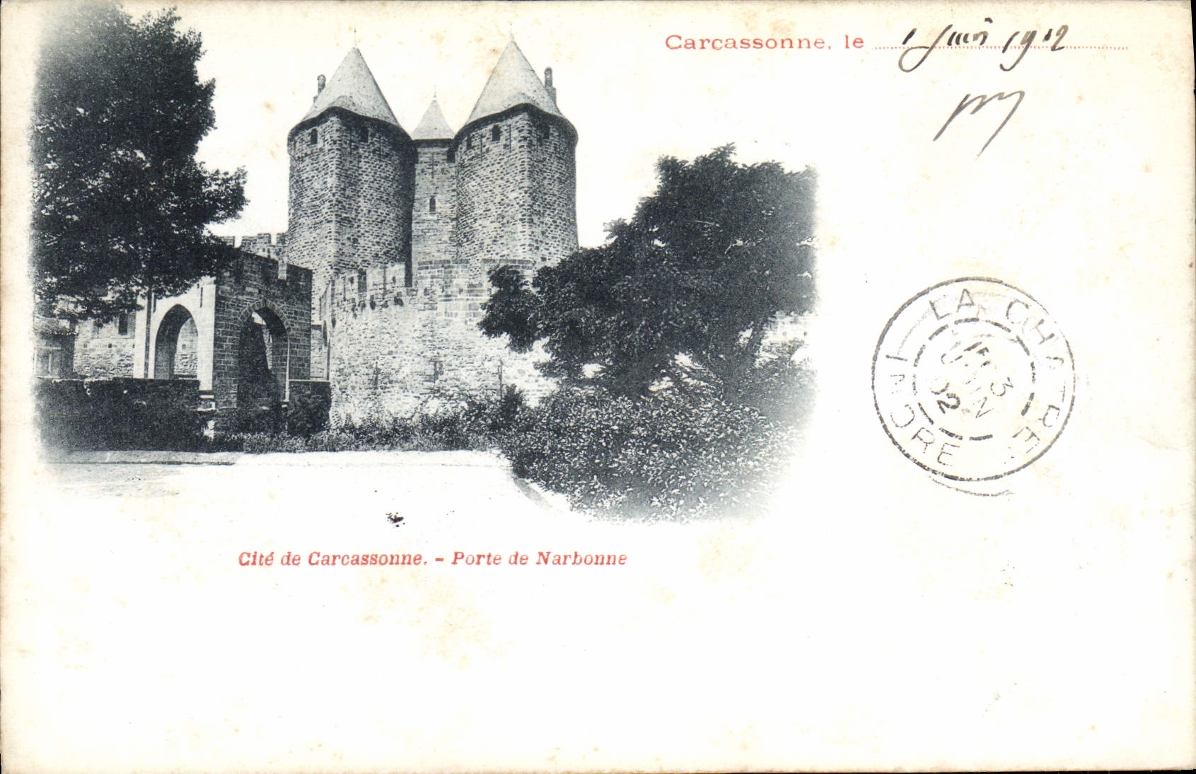 CPA Carcassonne Cite Porte de Narbonne