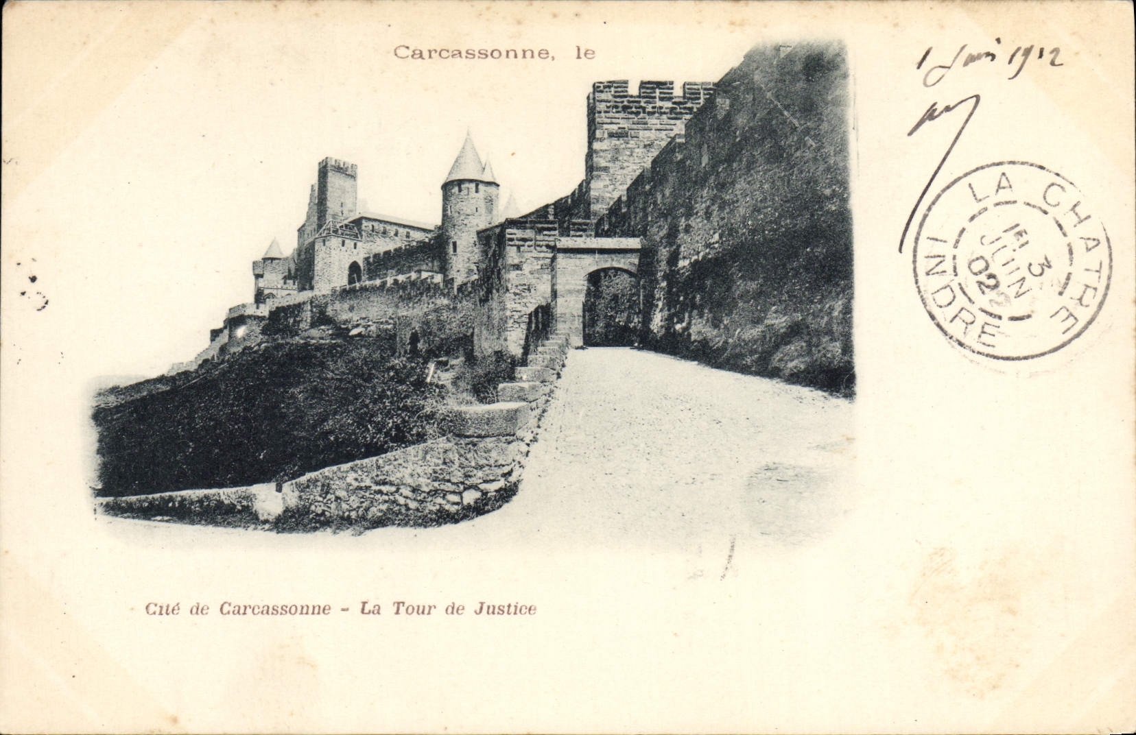 CPA Carcassonne Cite La tour de justice 