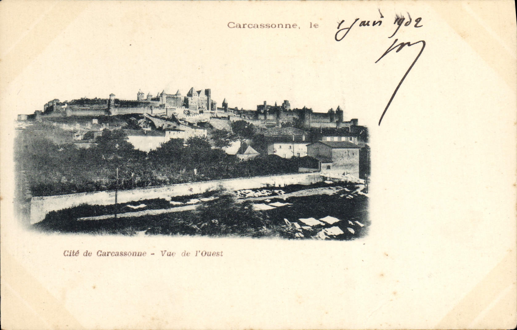 CPA Carcassonne Cite Vue de l'Ouest