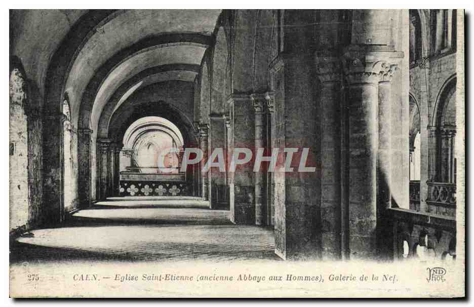 CPA Caen Eglise Saint Etienne Ancienne abbaye aux Hommes Galerie de la Nef