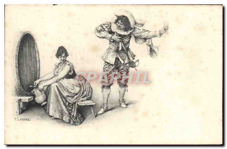 CPA Fantaisie Femme Mousquetaire